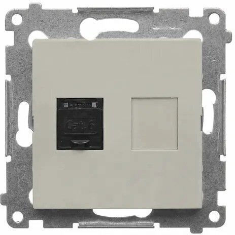 Kontakt-Simon Single Network Socket Mechanism RJ45 D61.01/42