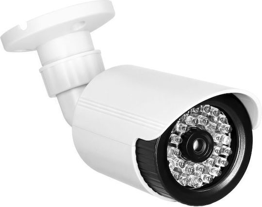 Dummy CCTV-Überwachungskamera mit LED-Beleuchtung zur Wandmontage, Batteriebetrieb mit 2 × AA, Weiß Cd-8/w Virone