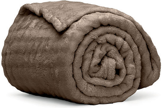 Lino Home Kvall Single Fleece Blanket 160x220cm Beige