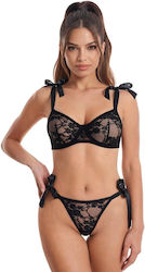 Black Lace Lingerie Set 2 Pcs Spalexline Sx1042
