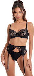 Black Lingerie Set 3 Pieces Spalexline Sx1051