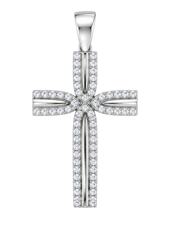 Senzio Belibasakis Women's White Gold Cross 14K Without Chain