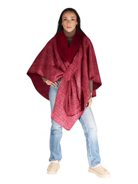 Women's Red Furry Neck Warmer Scarf