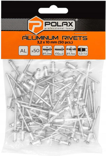 Polax Aluminum Rivets M3.2x10mm 50 Pieces