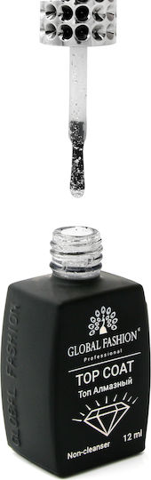 Незалепващ Топ Лак / База за Лак за Обикновени Лакове Матов Лак 12ml Сребърно Фолио
