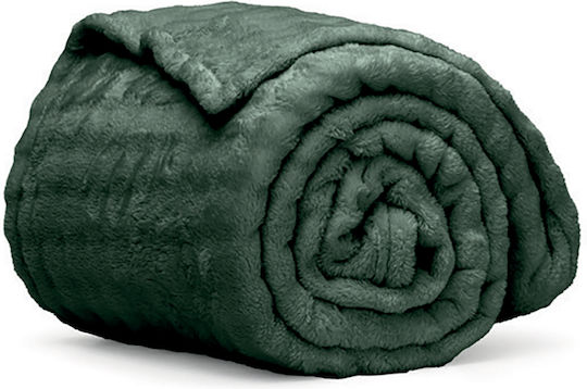 Lino Home Kvall Single Fleece Blanket 160x220 cm Olive Green