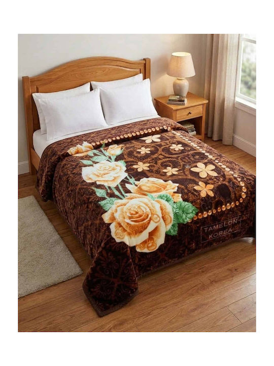 Olia Home Knitted Double Blanket 220x240cm Beige