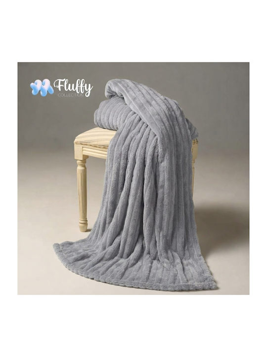 Coral Cells Stripe Single Blanket 160x220cm Grey