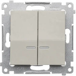 Schneider Electric Waterproof Recessed Double Wall Switch Without Frame Blue