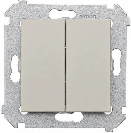 Kontakt-Simon Recessed Double Wall Switch Without Frame Medium