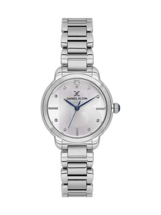 Women's Battery-Powered Watch with Silver Metal Bracelet
