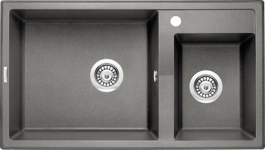 Deante Ένθετος Νεροχύτης Inox με Μπαταρία Μ88xΠ50cm Γκρι