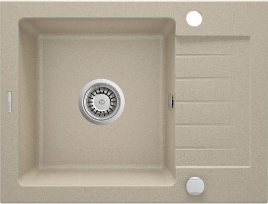 Deante Left-Handed Drop-In Kitchen Sink Inox with Faucet L44xW58cm Beige 5908212008584