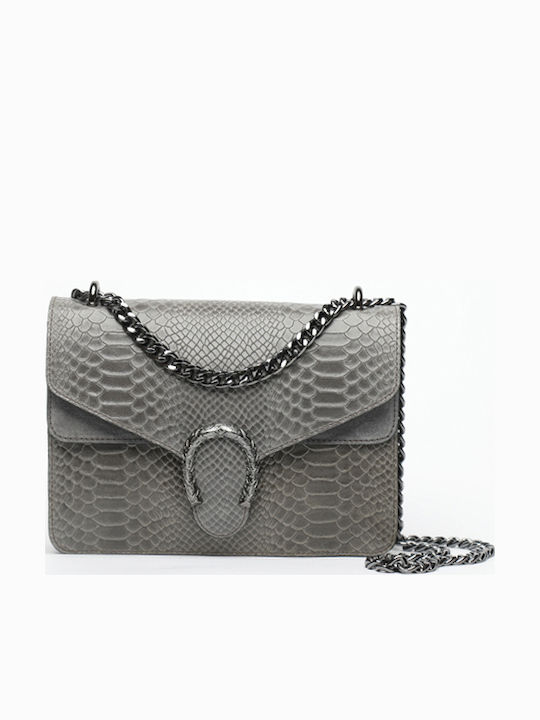 Leather Women's Shoulder Bag Suede Grey