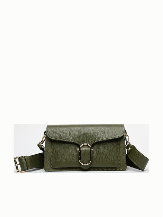 Leather Women's Shoulder Bag Khaki