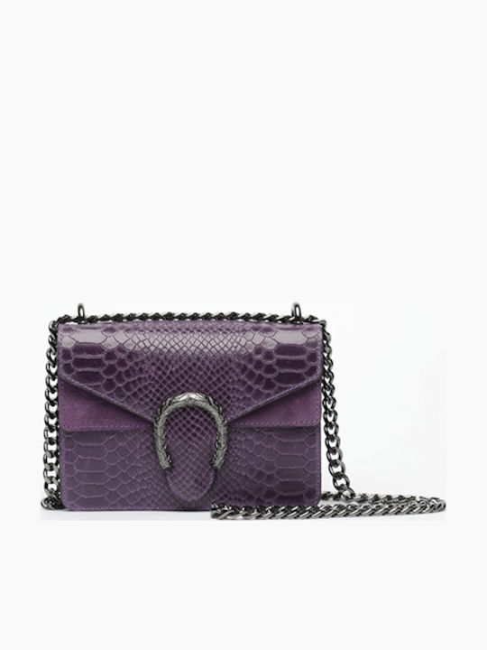 Leather Women's Shoulder Bag Suede Purple
