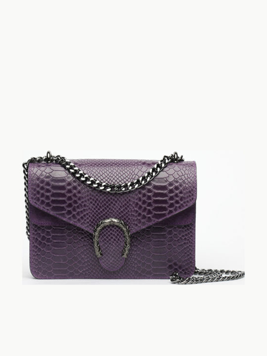 Purple Suede Leather Women's Shoulder Bag
