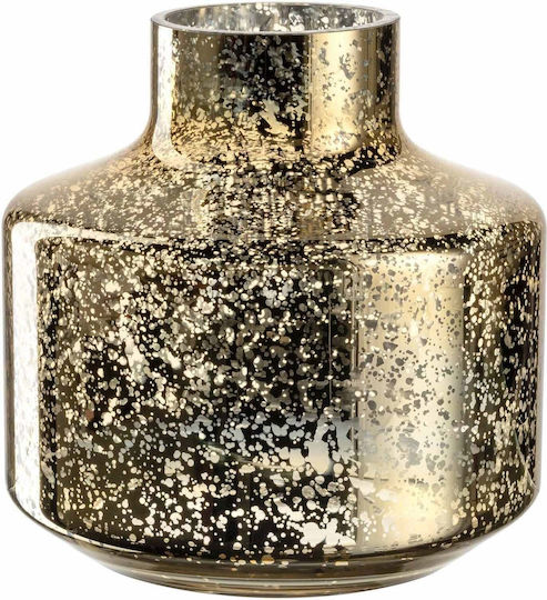 Leonardo Glass Gold Vase Ø22xH21.5cm