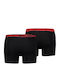 Herren-Boxershorts Schwarz/Rot 2er-Pack