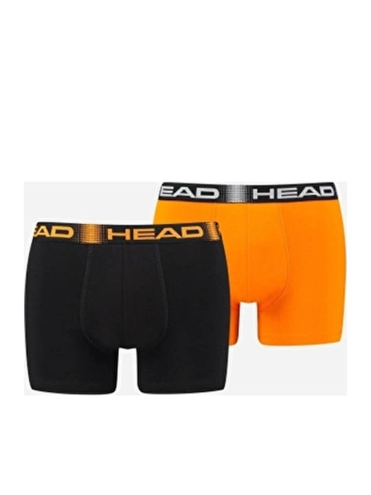 Boxeri pentru bărbați negri/portocalii 2Pack