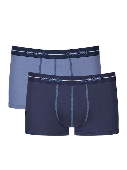 Sloggi Boxeri Bărbați Albaștri cu Imprimeuri 2Pack