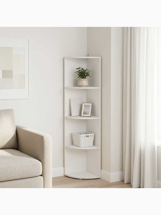 Corner Bookcase White 41.5x41.5x143 cm