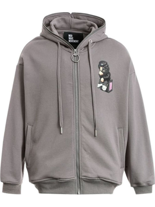 Mod Wave Movement Graue Kapuzenjacke