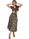 Set with Maxi Skirt Floral Green