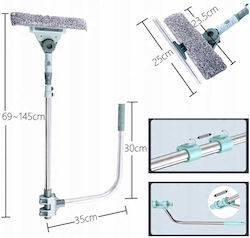Strado Telescopic Window Cleaner 2 in 1 with Squeegee 69-145cm Turquoise Strado Telescopic Window Cleaner 2 in 1 with Squeegee 69-145cm Turquoise