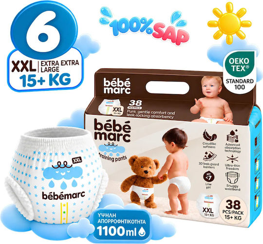 Scutece chiloțel Nr. 6 pentru 15+ kg 38 bucăți