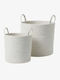 Phos & Gaia Set of Decorative Wicker Baskets with Handles 2 Pieces
