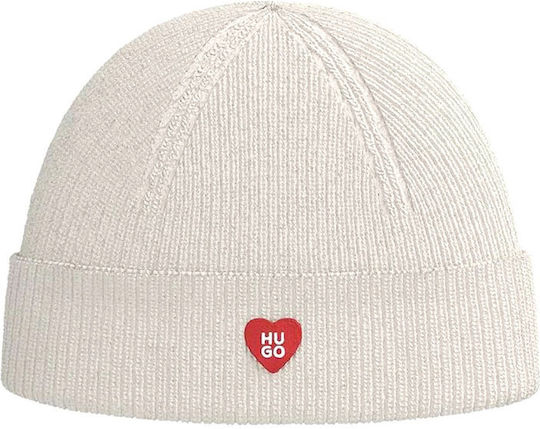 Women's Knitted Beanie in Ecru