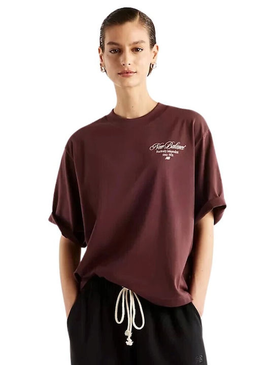 New Balance Tricou Pressed Burgundy