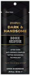 Tan Incorporated Status Dark & Handsome 300x Tanning Lotion Men Solarium Use Helps You Look Smell Feel Attractive Tattoo Protection 22 Ml Tan Incorporated Status Dark & Handsome 300x Tanning Lotion Men Solarium Use Helps You Look Smell Feel Attractive Tattoo Protection 22 Ml