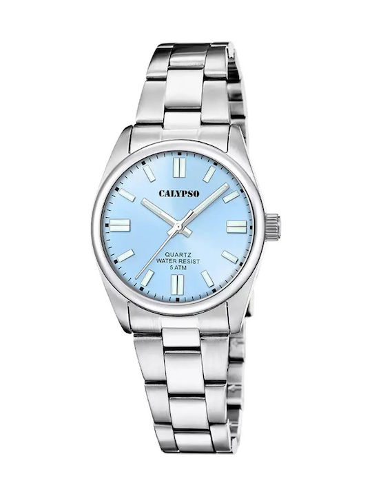 Calypso Damenuhr 32 mm mit Quarzwerk und silber...