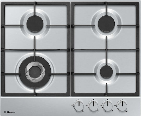 Freestanding Gas Hob Inox 59x52cm Silver BHGI621502