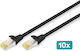 Digitus S/FTP Cat.6a (Gigabit) Ethernet Network Cable 3m Black 10 Pieces