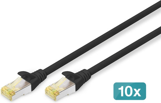 Digitus S/FTP Cat.6a (Gigabit) Ethernet Network Cable 3m Black 10 Pieces