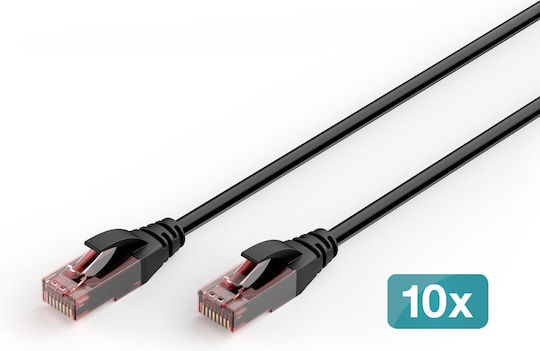 Digitus U/UTP Cat.6 (Gigabit) Καλώδιο Δικτύου Ethernet εξωτερικού χώρου 1m Μαύρο