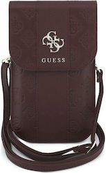 Guess Phone Bag Peony 4g & Classic Logos Stripe Strap Burgundy Guwb6pgsu4eu