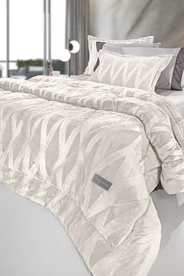 Guy Laroche Zadic Ivory Sherpa Comforter Set Single 160x240cm 530 GSM