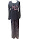 Nina Club Winterliches Damen-Pyjama-Set aus Baumwolle Anthrazit