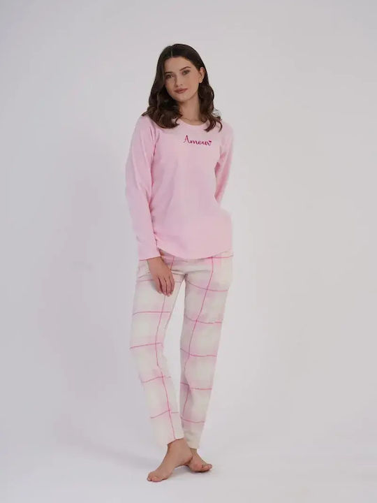 Vienetta Secret Winter Women's Pink Pyjama Set