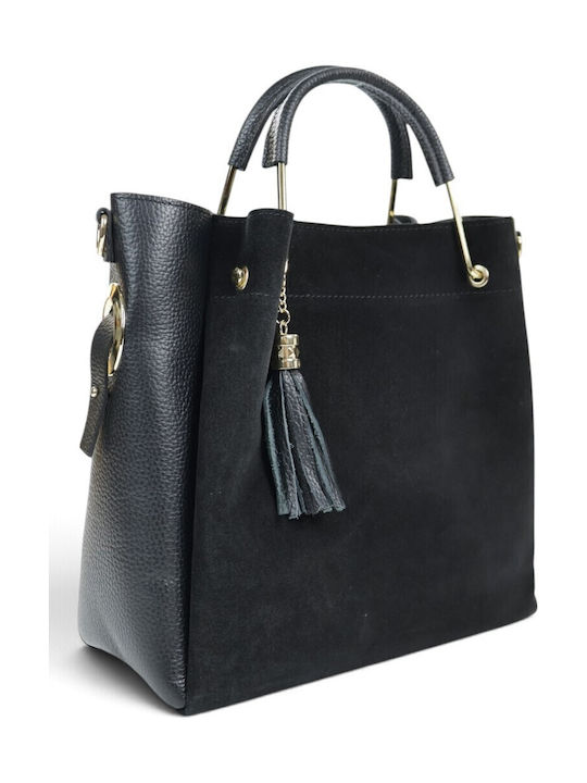 Passaggio Leather Women's Suede Black Tote Bag