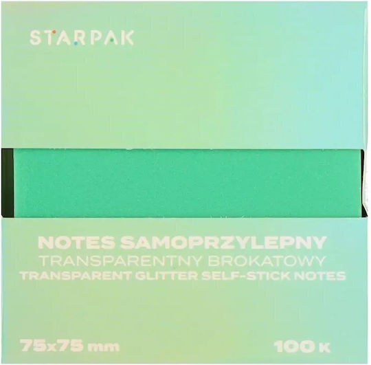 Starpak Самозалепващи Листчета за Бележки в Кубче, 100 Прозрачни Листа