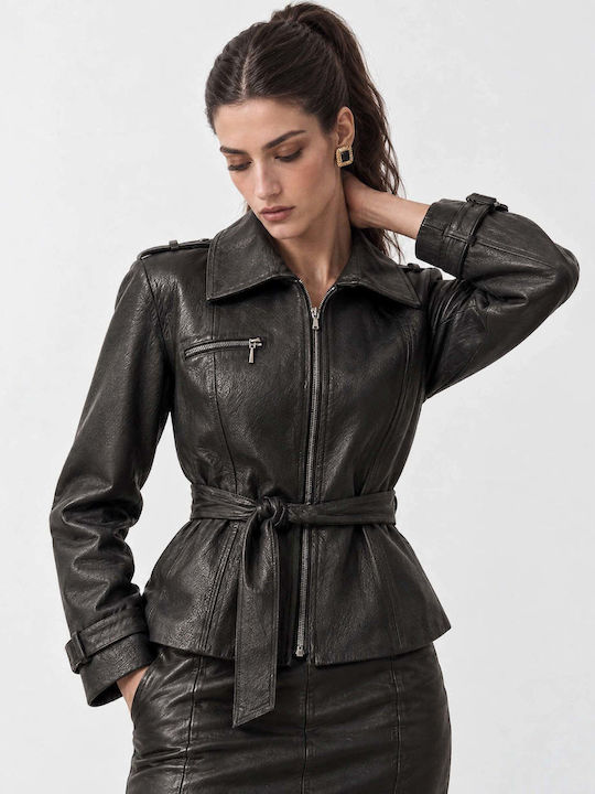 Long Women's Winter Jacket Black