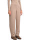 Women's Fabric Trousers in Cigar Brown