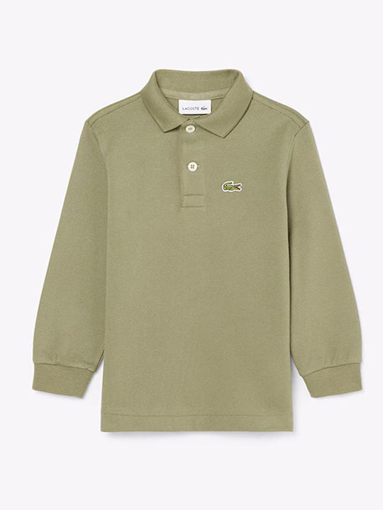 Lacoste Kinder-Langarm-Polo Khaki