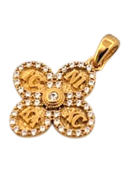 Rubini Charm Talisman cu Medalion cu Sfântul Constantin cu Pietre din Aur de 9K cu Zircon Rubini Charm Talisman cu Medalion cu Sfântul Constantin cu Pietre din Aur de 9K cu Zircon
