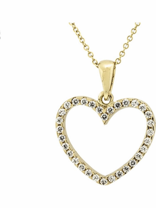 Noitakis Pandantiv Charm Inimă din Aur de 14K cu Zirconiu Noitakis Pandantiv Charm Inimă din Aur de 14K cu Zirconiu